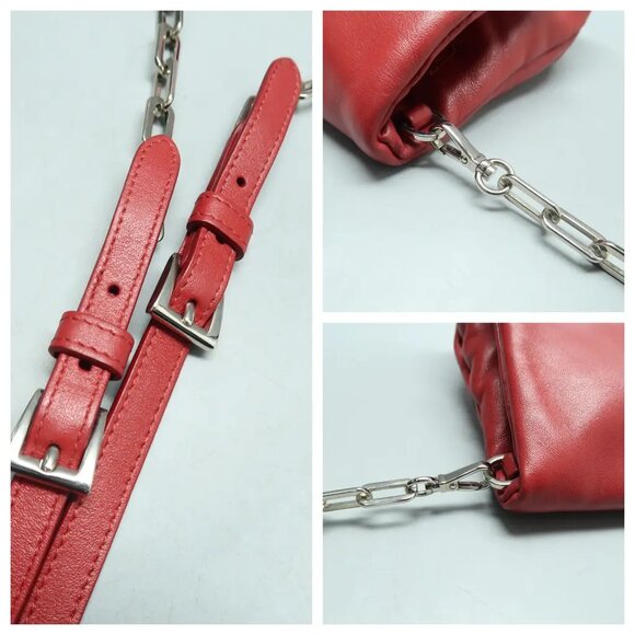 PRADA Red Leather Shoulder Bag 597-012825 - Picture 6 of 12